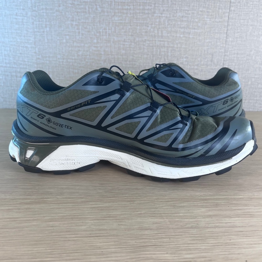 Salomon XT-6 GTX Gore-Tex Men's 8.5 Olive Trail Running Shoes - Picture 5 of 13